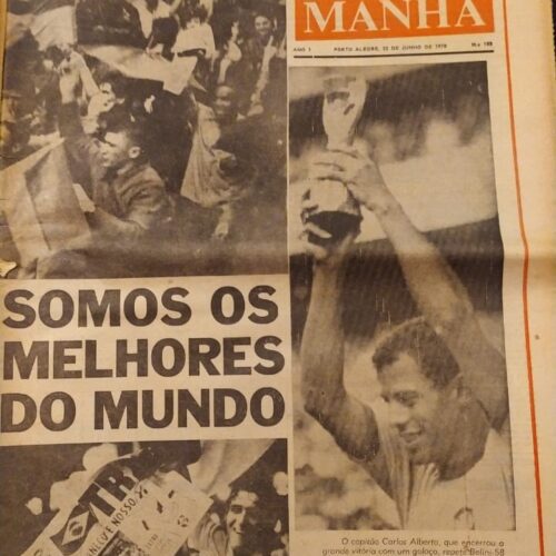 Jornal Folha da Manhã Brasil tricampeão mundial 1970