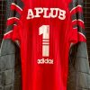 Camisa Internacional Adidas 1997 goleiro mangas longas André vermelha autografada - Imagem 2