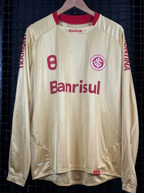 Camisa Internacional Reebok 2009 Sandro Centenário dourada mangas longas