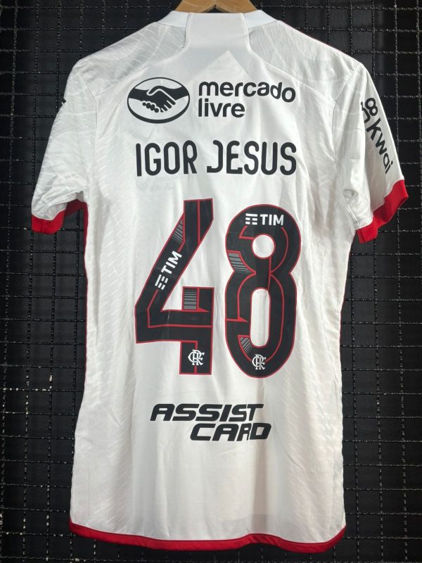 Camisa Flamengo Adidas 2024 Brasileirão Igor Jesus branca - Image 2