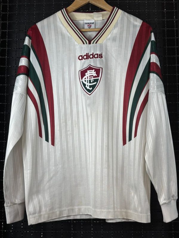 Camisa Fluminense Adidas 1996 branca mangas longas