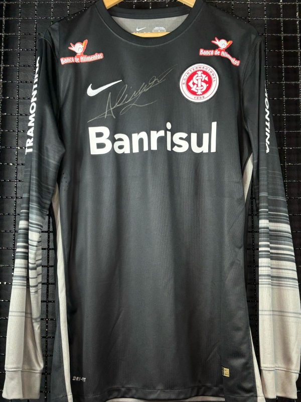 Camisa Internacional Nike 2015 Alisson Gre-Nal 408 Brasileirão mangas longas autografada