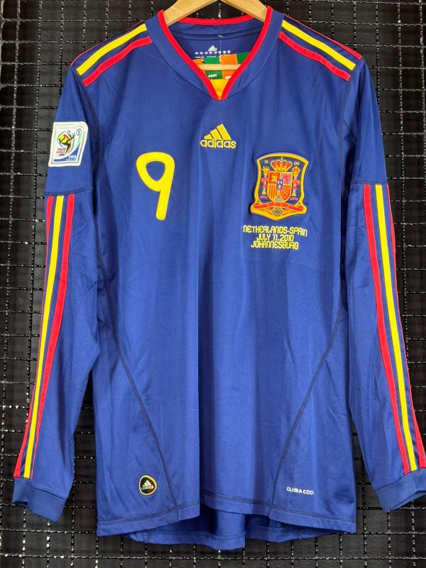 Camisa Espanha Adidas 2010 Copa do Mundo Holanda x Espanha Fernando Torres mangas longas