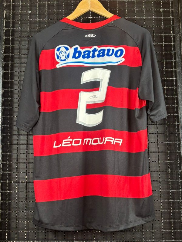 Camisa Flamengo Olympikus 2010 300 jogos Léo Moura rubro-negra - Imagem 2