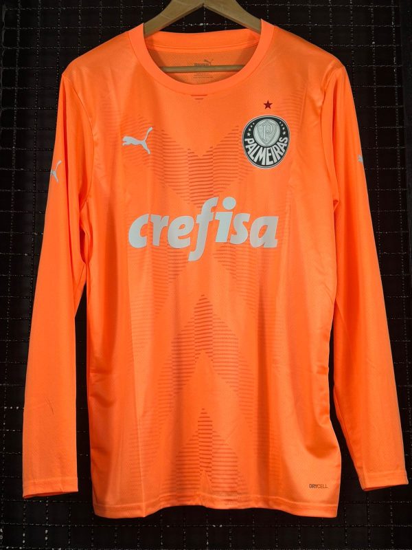 Camisa Palmeiras Puma 2023 Weverton goleiro mangas longas laranja