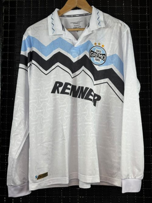 Camisa Grêmio 1995 retrô branca mangas longas licenciada