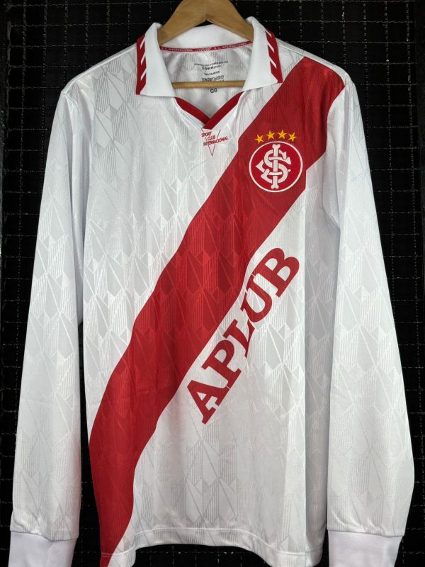 Camisa Internacional 1995 retrô branca mangas longas licenciada