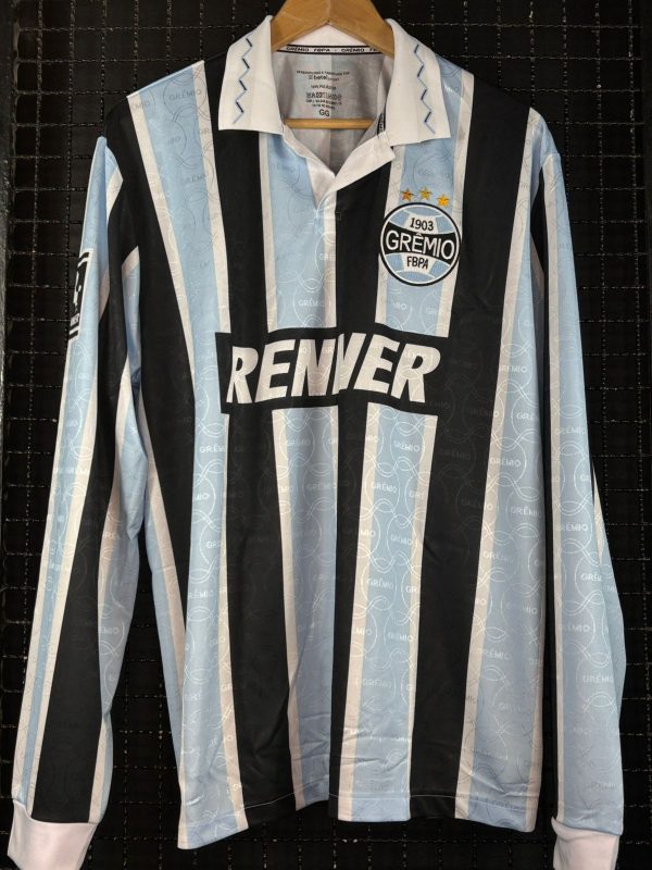 Camisa Grêmio 1995 Jardel retrô tricolor mangas longas licenciada