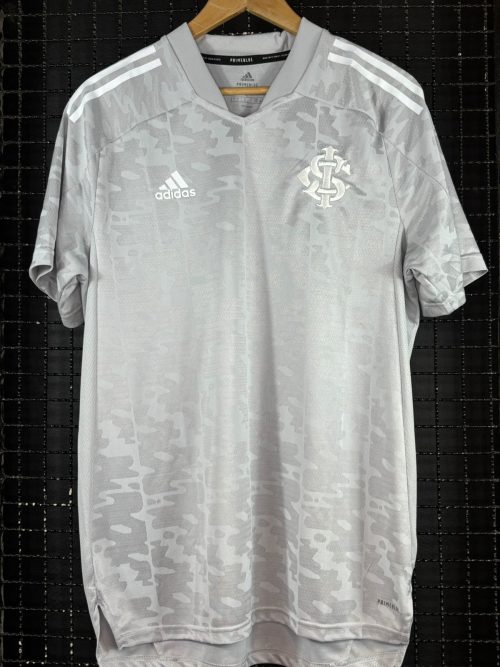 Camisa Internacional Adidas 2021 pré-jogo cinza