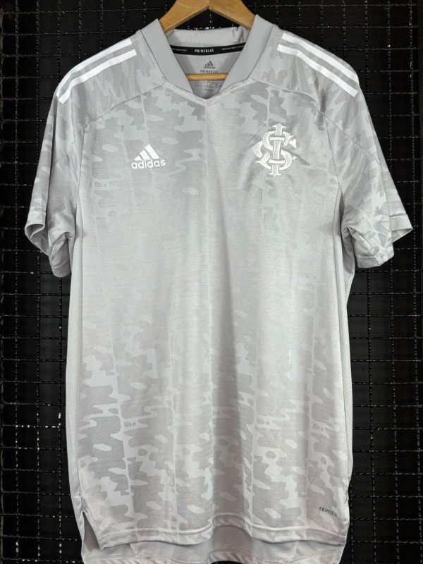 Camisa Internacional Adidas 2021 pré-jogo cinza