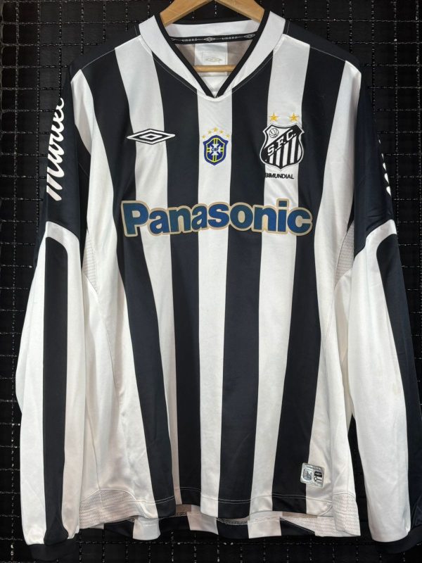 Camisa Santos Umbro 2005 mangas longas listrada