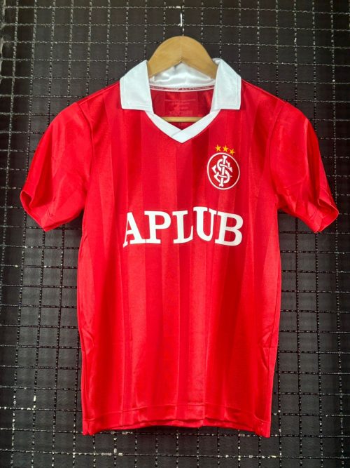 Camisa Internacional 1988 retrô licenciada vermelha infantil