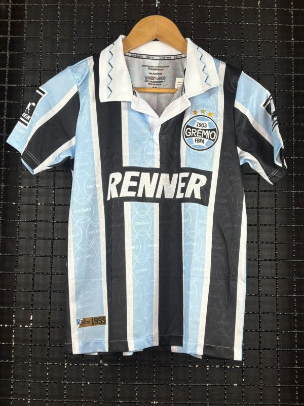 Camisa Grêmio 1995 retrô licenciada Jardel tricolor infantil