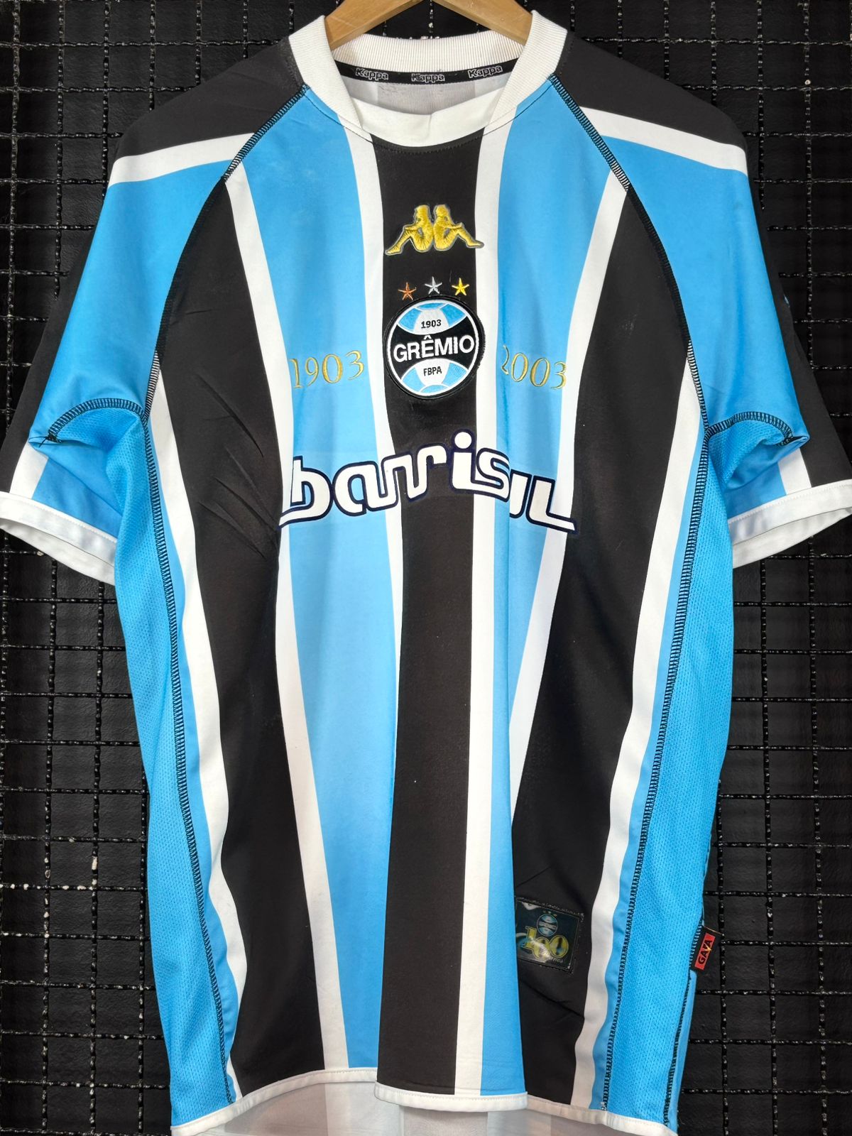 Camisa Grêmio Kappa 2003 centenário tricolor - Memorias do Esporte