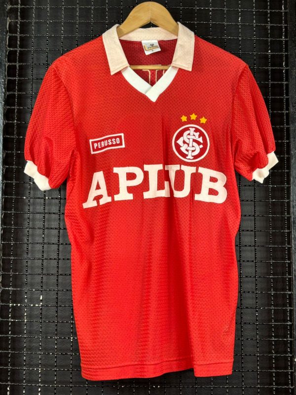 Camisa Internacional Perusso 1987 Copa União Luís Fernando Rosa Flores vermelha