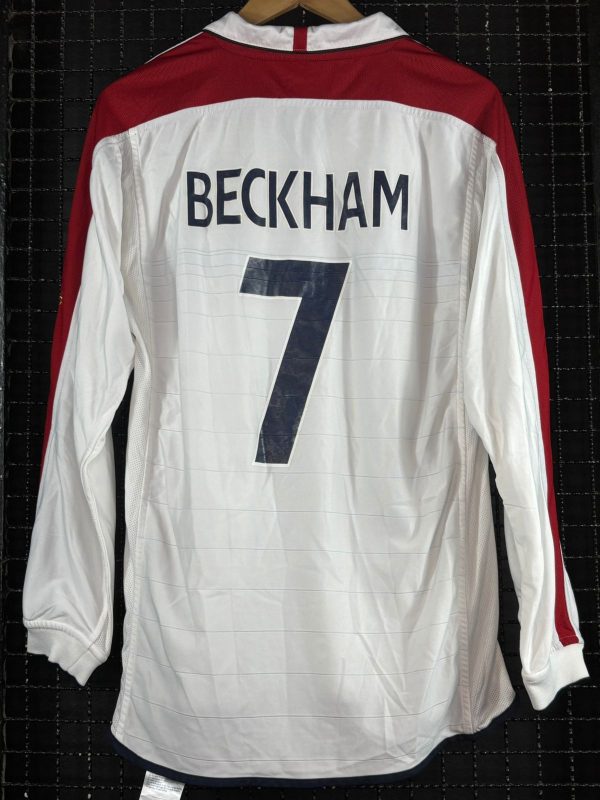 Camisa Inglaterra Umbro 2004 David Beckham Mangas longas - Imagem 2