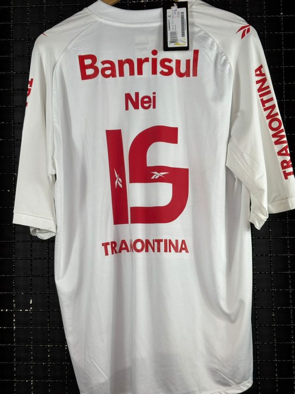 Camisa Internacional Reebok 2010 Nei autografada branca Libertadores da América - Imagem 2