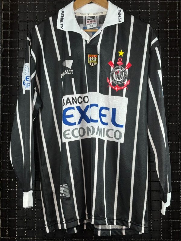 Camisa Corinthians Penalty 1998 Marcelinho Carioca mangas longas