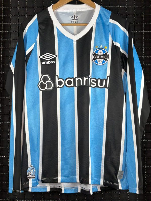 Camisa Grêmio Umbro 2024 mangas longas tricolor