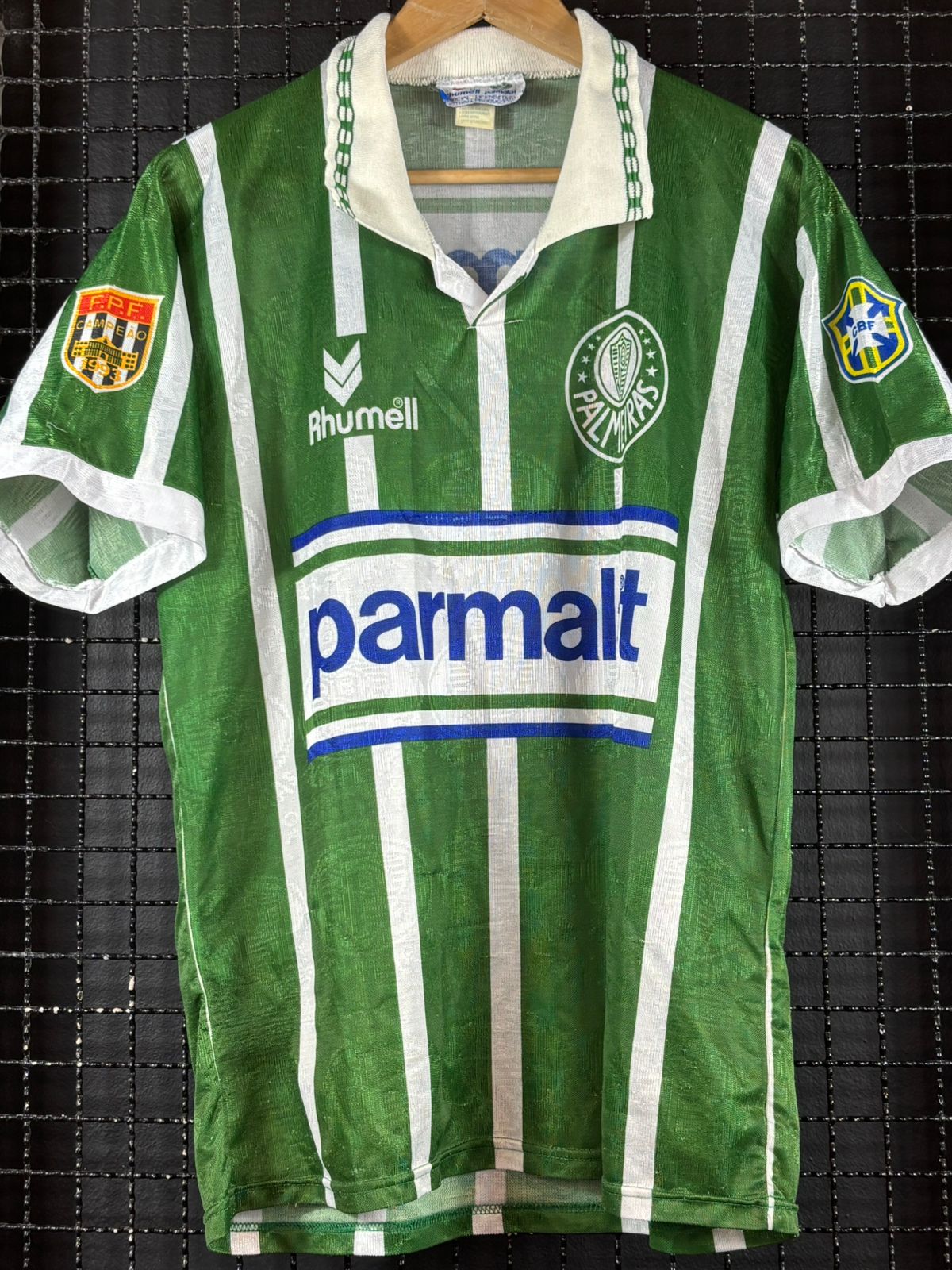 Camisa Palmeiras Rhumell 1994 listrada - Memorias do Esporte