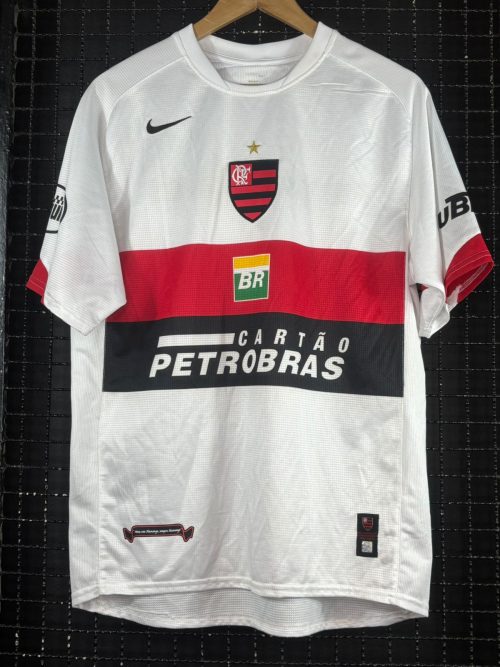 Camisa Flamengo Nike 2004 Libertadores da América Luizao branca mangas longas