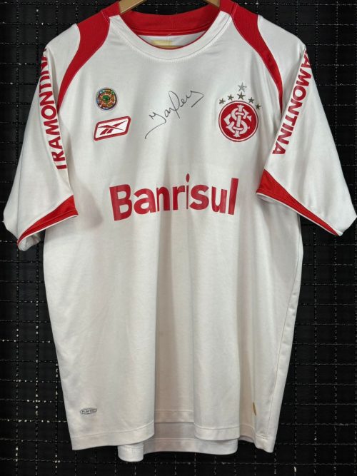 Camisa Internacional Reebok 2007 Iarley autografada branca