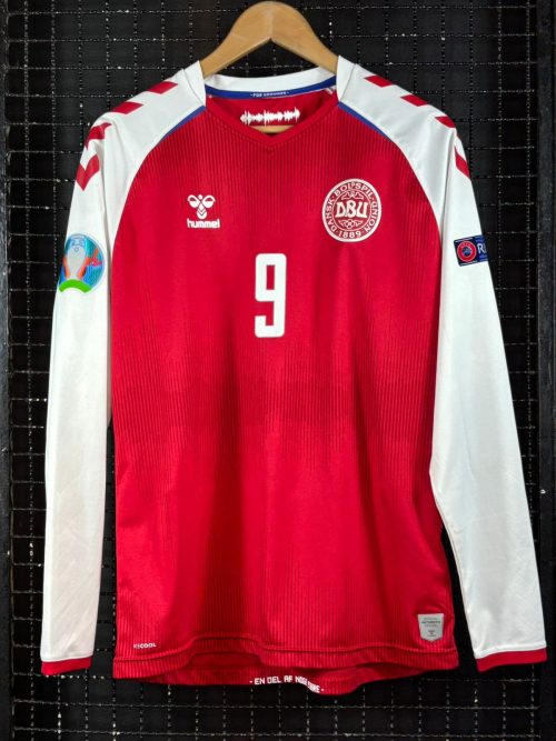 Camisa Dinamarca Hummel 2020 Braithwaite Eurocopa mangas longas