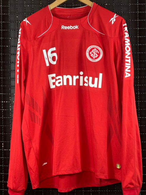 Camisa Internacional Reebok 2010 Tinga Libertadores da América vermelha mangas longas