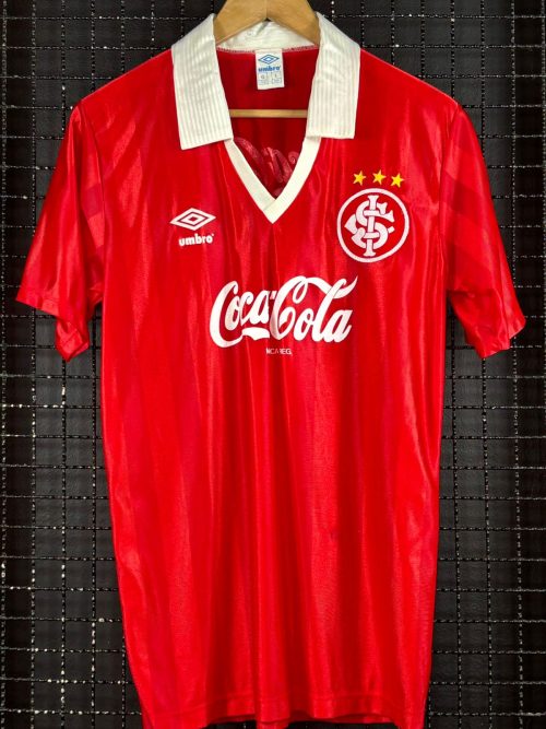 Camisa Internacional Umbro 1990 Edu Lima autografada