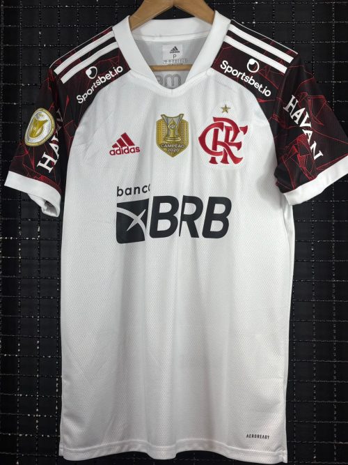 Camisa Flamengo Adidas 2021 Brasileirão Gabriel Barbosa branca