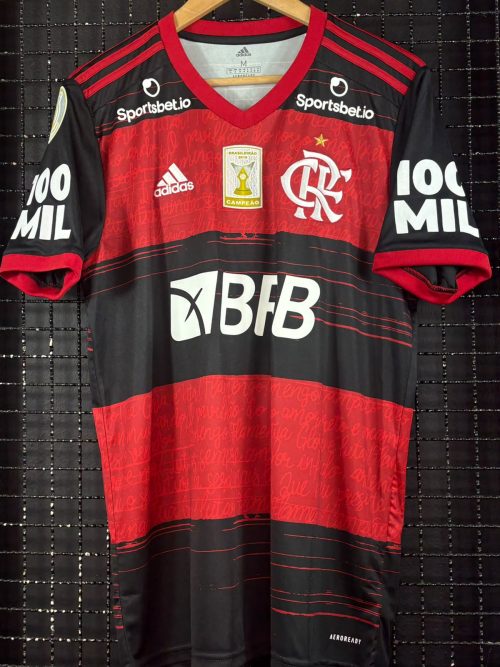 Camisa Flamengo Adidas 2020 Brasileirão Gerson rubro-negra