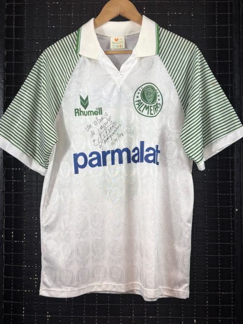 Camisa Palmeiras Rhumell 1993 Edilson capetinha autografada