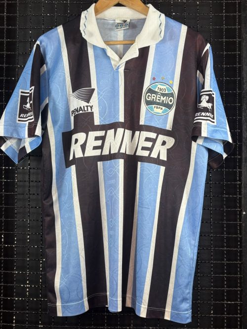 Camisa Grêmio Penalty 1995 Jardel tricolor autografada