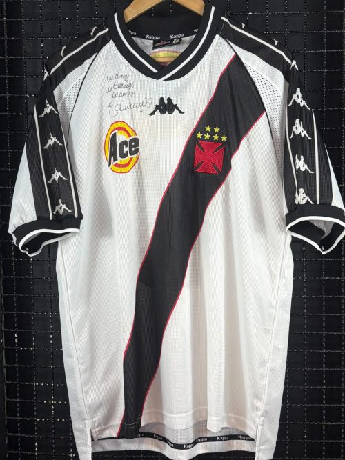 Camisa Vasco da Gama Kappa 1999 Ace Edmundo autografada