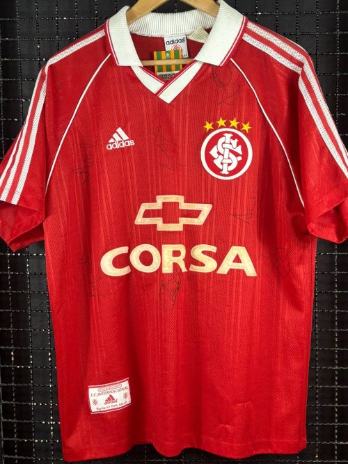 Camisa Internacional Adidas 1998 Fabiano autografada elenco