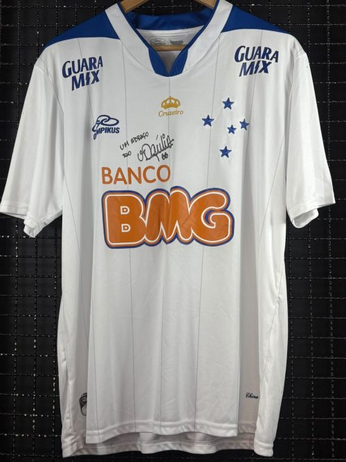 Camisa Cruzeiro Olympikus 2013 Egídio autografada branca