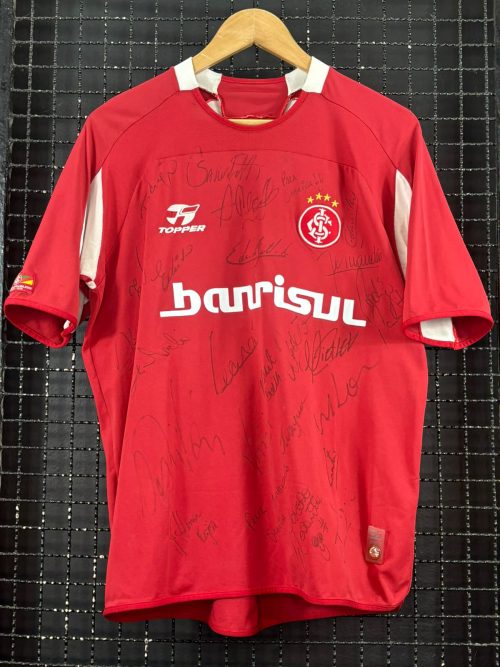 Camisa Internacional Topper 2005 Fernandão autografada elenco