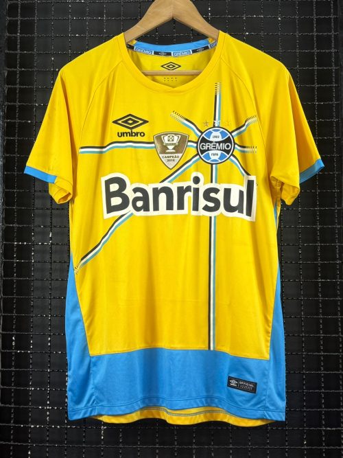 Camisa Grêmio Umbro 2016 Marcelo Grohe autografada goleiro amarela